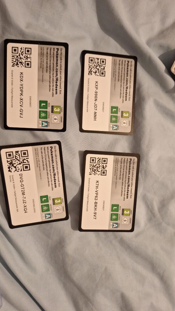 Pokemon code cards