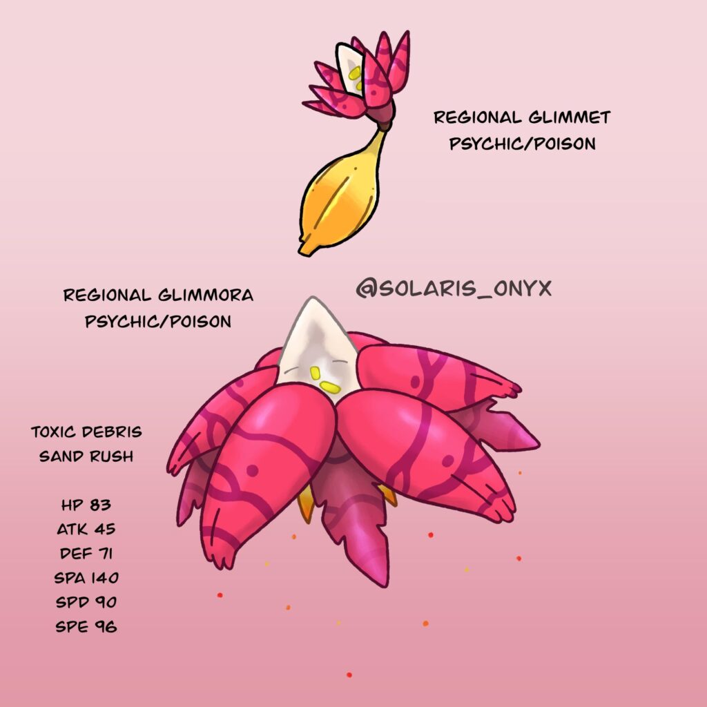 Desert Oasis Glimmet and Glimmora   Psychic Poison