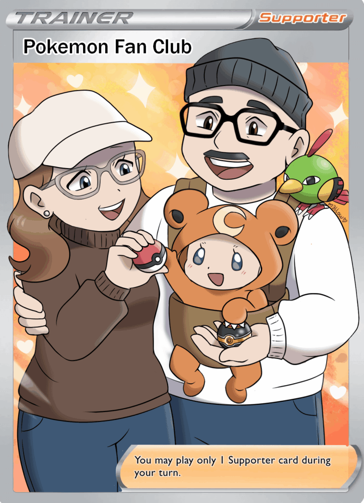 Commissioned this little art work for my new family. My daughter for sure is a Teddiursa at heart.