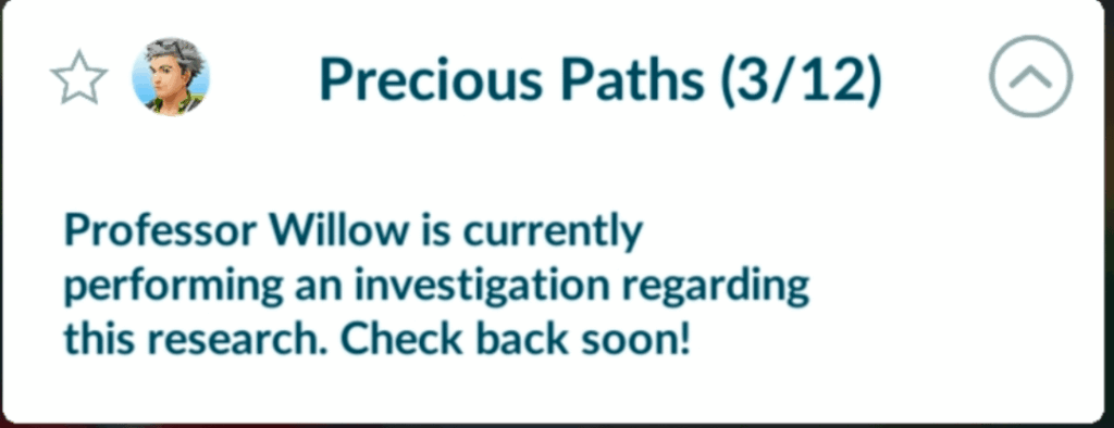 Seasonal Special Research 'Precious Path' stuck at 3/12