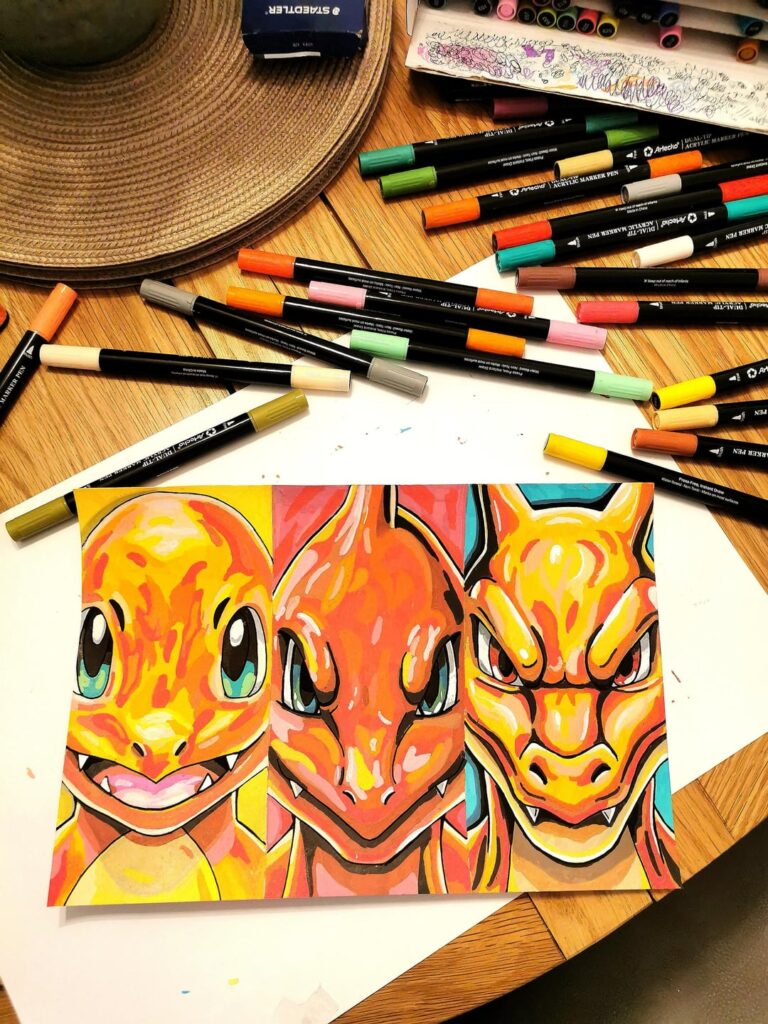 Finished my Charmander → Charmeleon → Charizard evolution piece 🔥🔥🔥