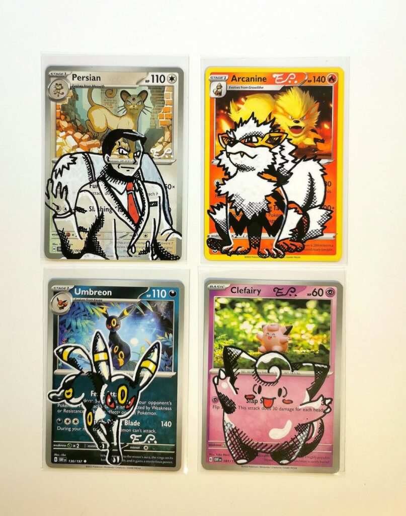 Four new custom cards I finished tonight! 😊