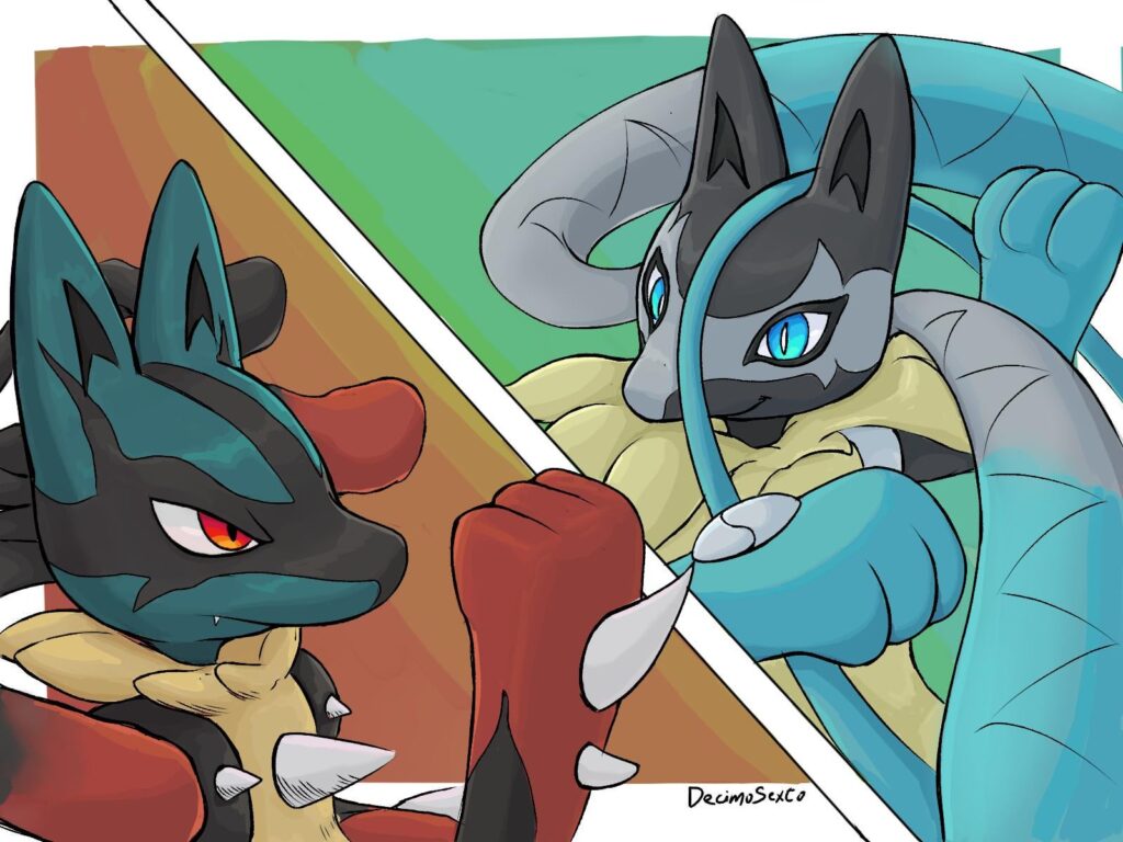 [OC] Mega lucario vs Mega lucario Z