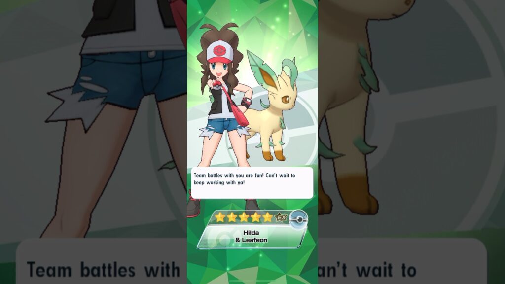 Hilda and Leafeon Finally Arrives! #pokemonmasters