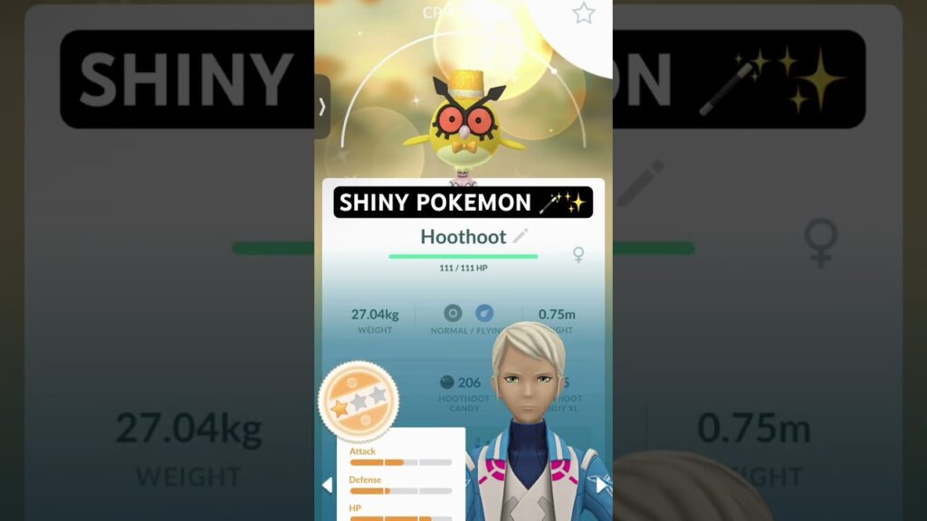 shiny hoothoot pokemon go!