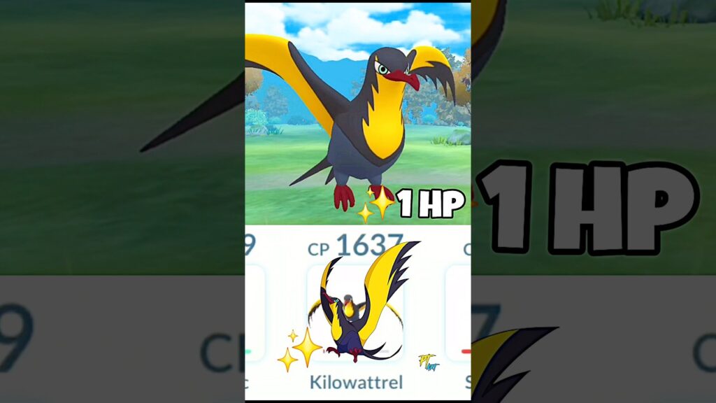 1 HP New Kilowattrel Destroy Grunt Badly in Pokemon Go