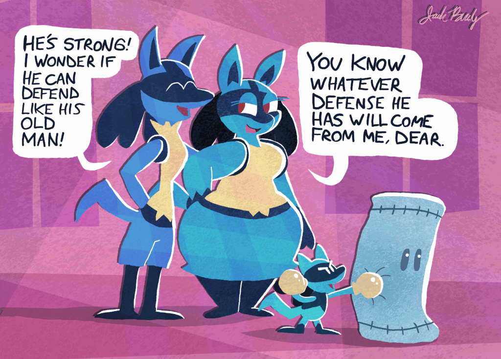 [OC] The Lucarios teach their son Riolu how to fight!