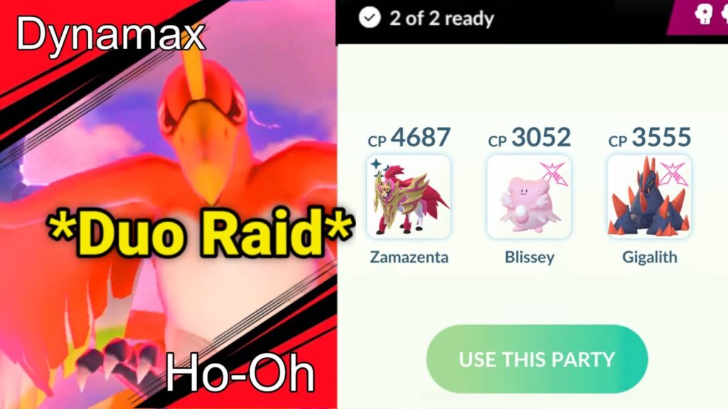 *DUO* DYNAMAX Ho-Oh raid (No Max Mushroom) in Pokemon GO.