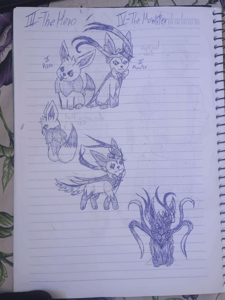 2 Eeveelution OCs of mine (III - The Hero, IV - The Monster)