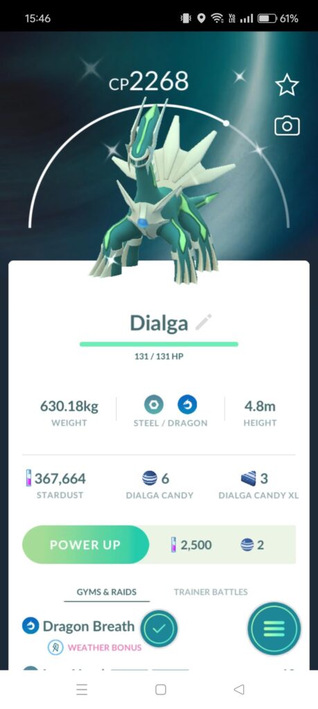 First dialga and it's shiny