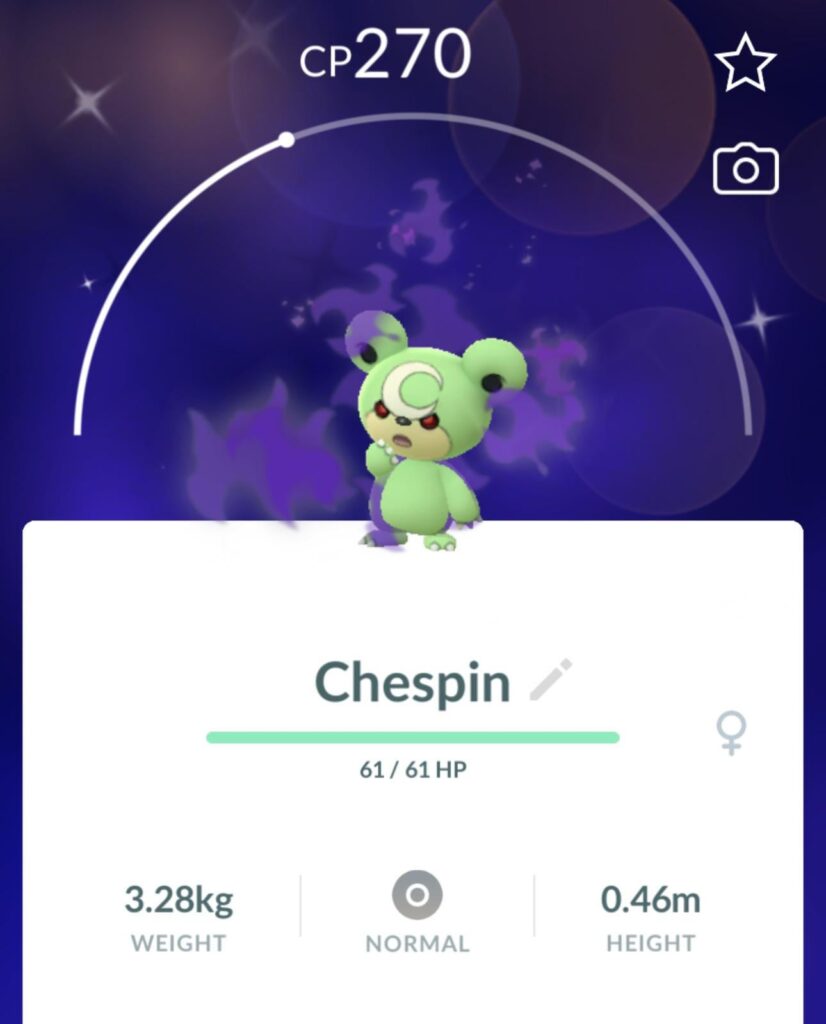 Finally got that Shadow Chespin that’s been evading me
