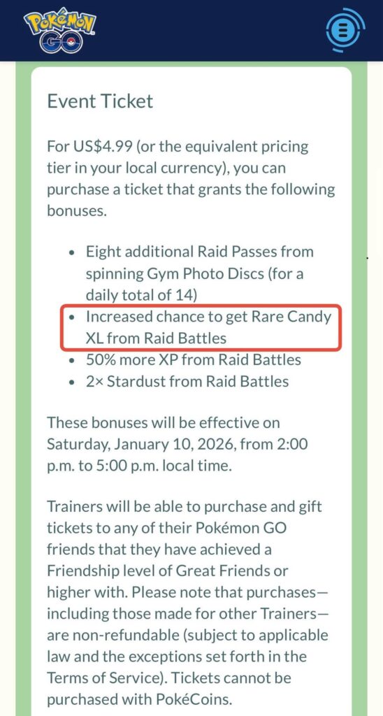 Kyurem Raid Ticket Rare Candy XL
