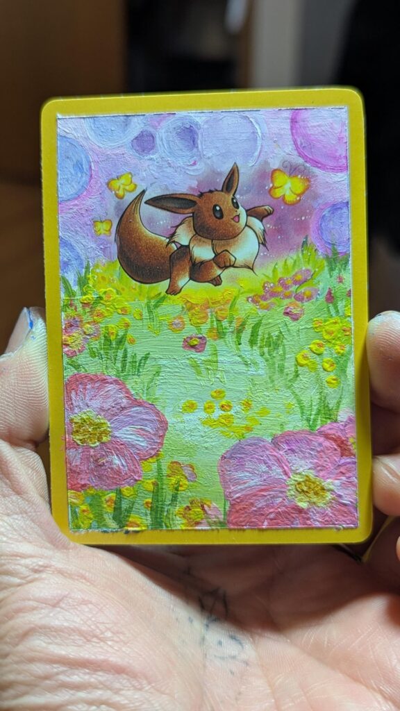 I painted some more Pokemon cards <3