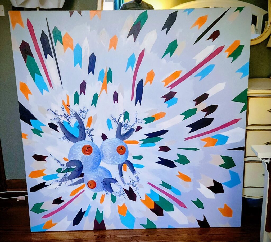 Rocket's Magneton. I'm not much of an artist but I painted this over Covid lockdown for fun.