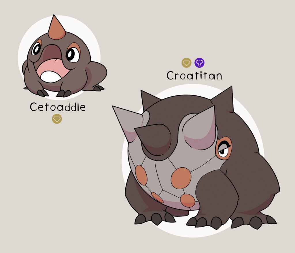 Cetoddle and Cetitan convergent species based on toads (oc)