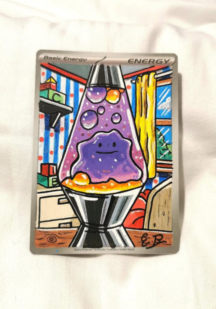 (OC) Hand painted Ditto added to my art binder. Who needs a studio when you have a Premier inn desk. 😂