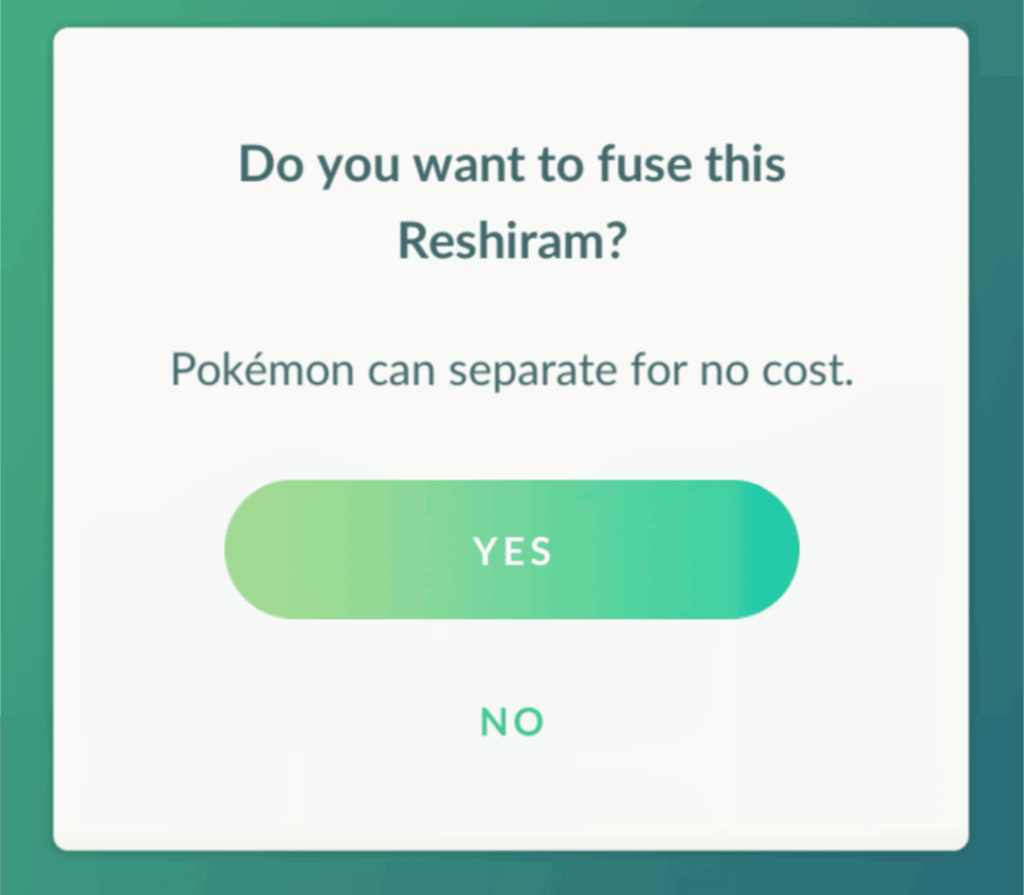 This pop-up is so disgustingly misleading and honestly, cruel. I genuinely feel for people who didn't know any better and went ahead with separating. Shame on you niantic.