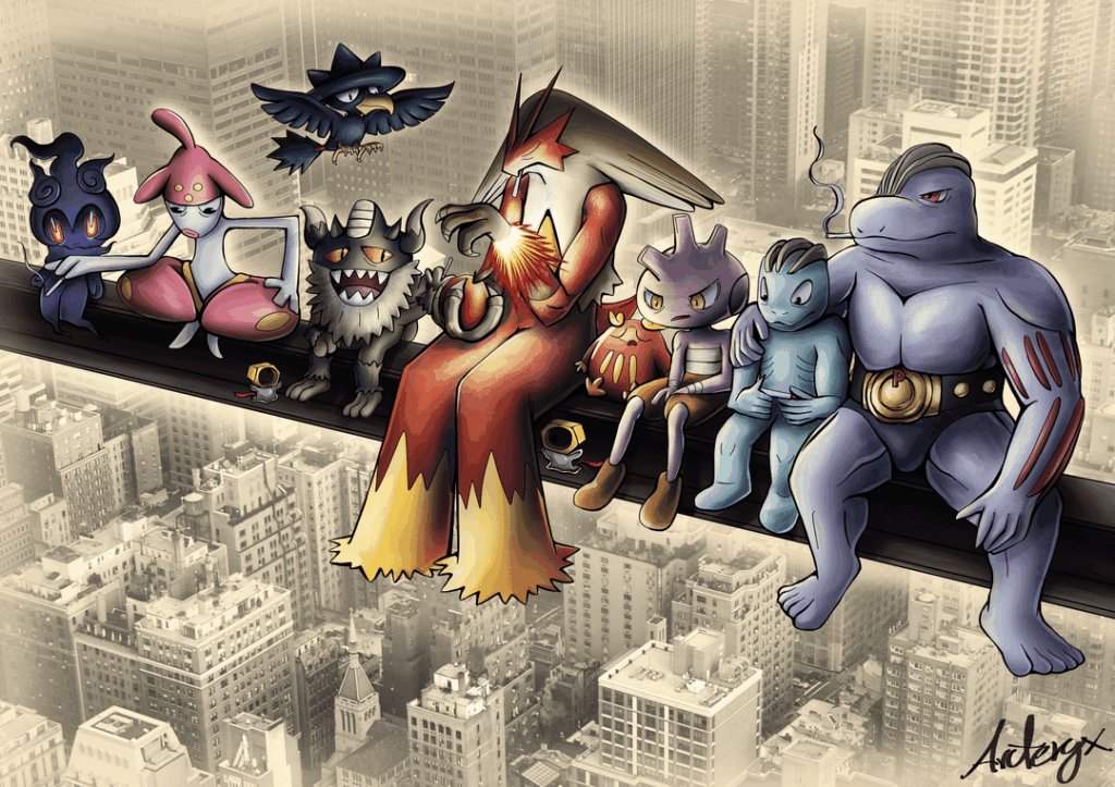 [OC] Lunch atop a Skyscrapper - Pokemon Version