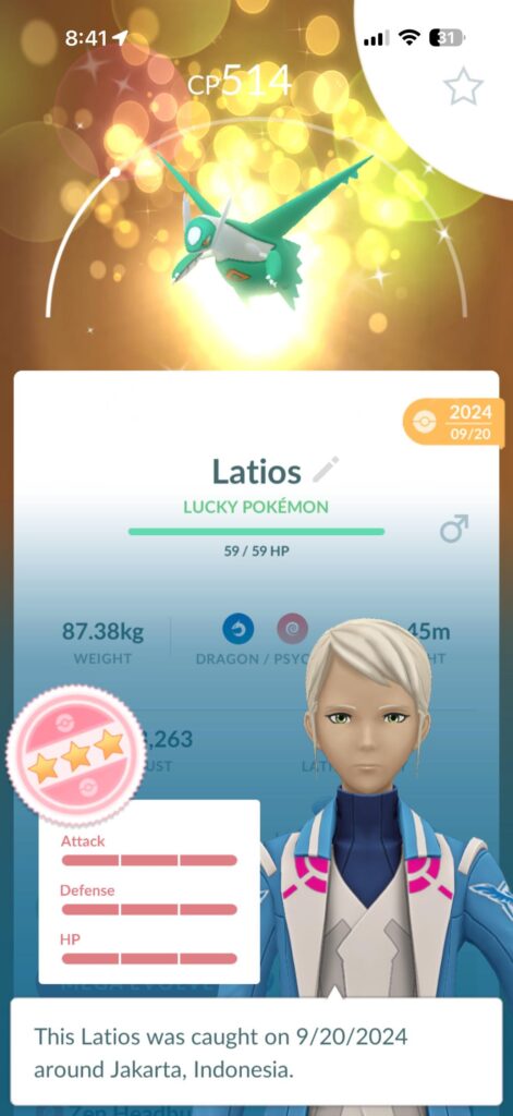 How rare is this Latios? I haven’t seen a low cp one like this