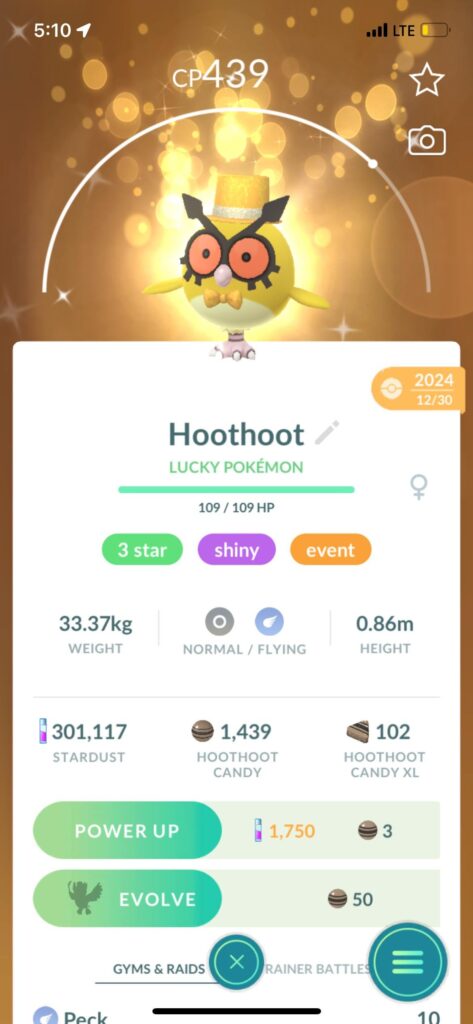 Lucky trade Hoothoot!