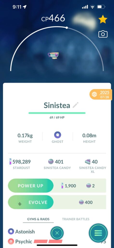 Finally evolved my Antique form Sinistea!
