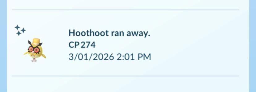 lost my first shiny with the go plus