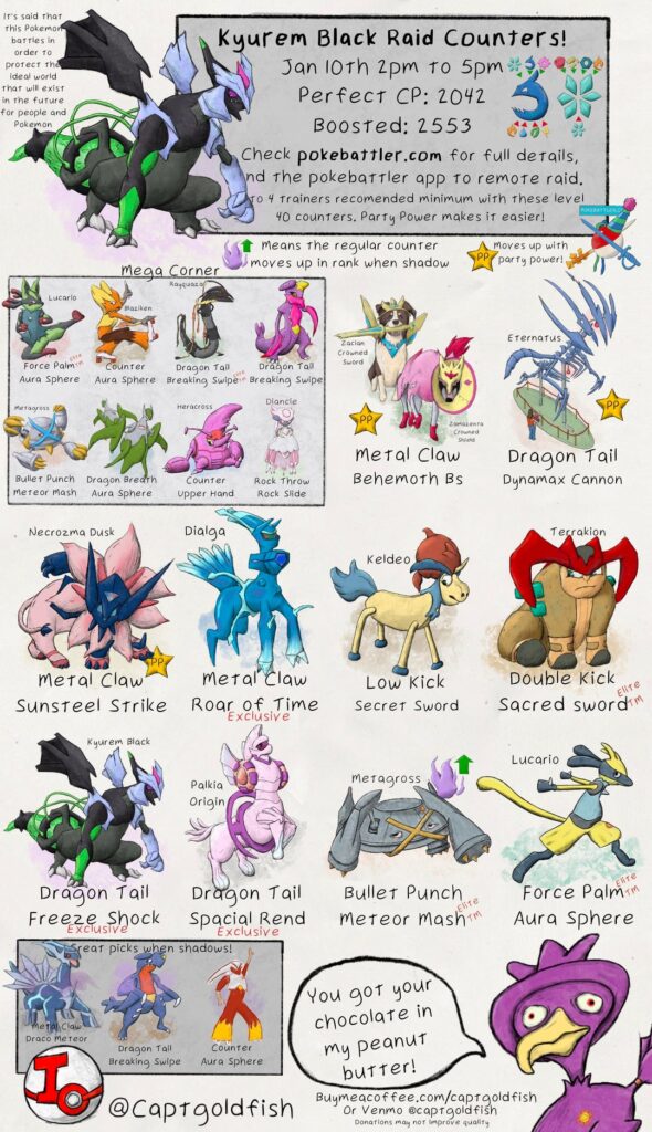 Kyurem Fusion raid guides. Top general lvl 40 counters, info from pokebattler.com