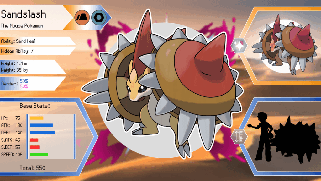 I drew a MEGA sandslash because it's my favorite pokemon!