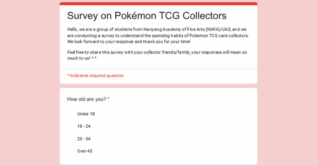 Survey on Pokemon TCG Collectors/Players