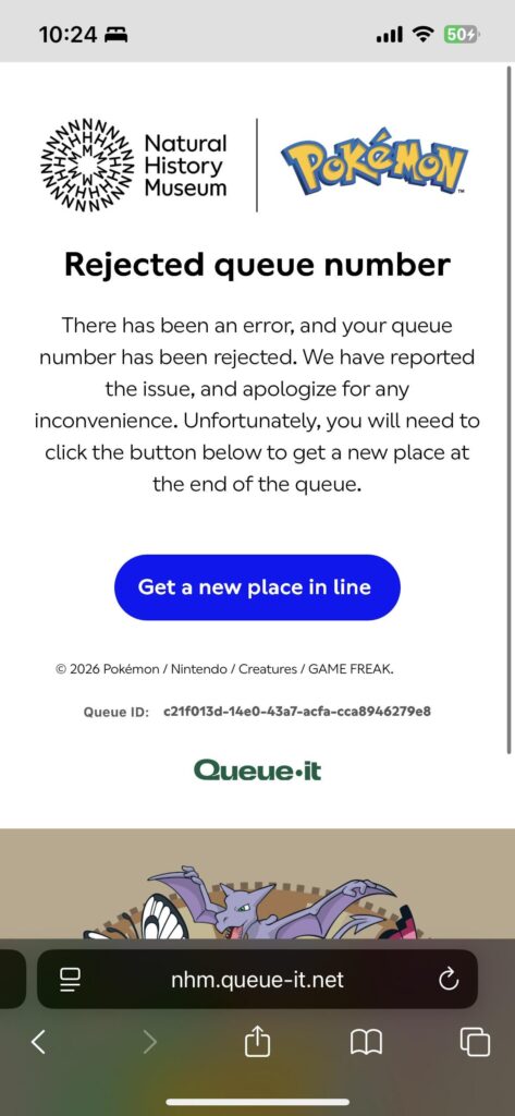 Pokemon x natural history museum online queue