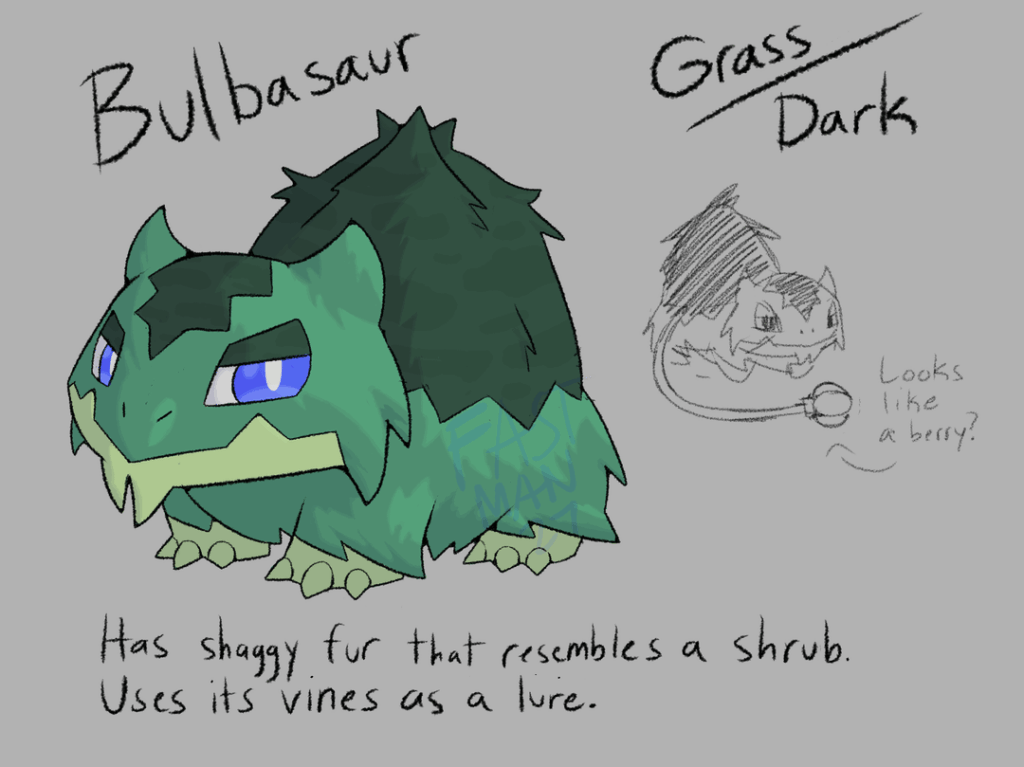 Bulbasaur line regional forms based on carnivorous plants