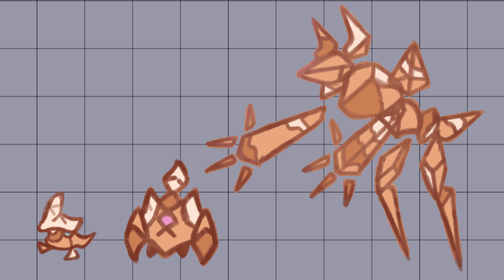 Rokabi, Seerpeon and Sulkofargus (Rock/Psychic)