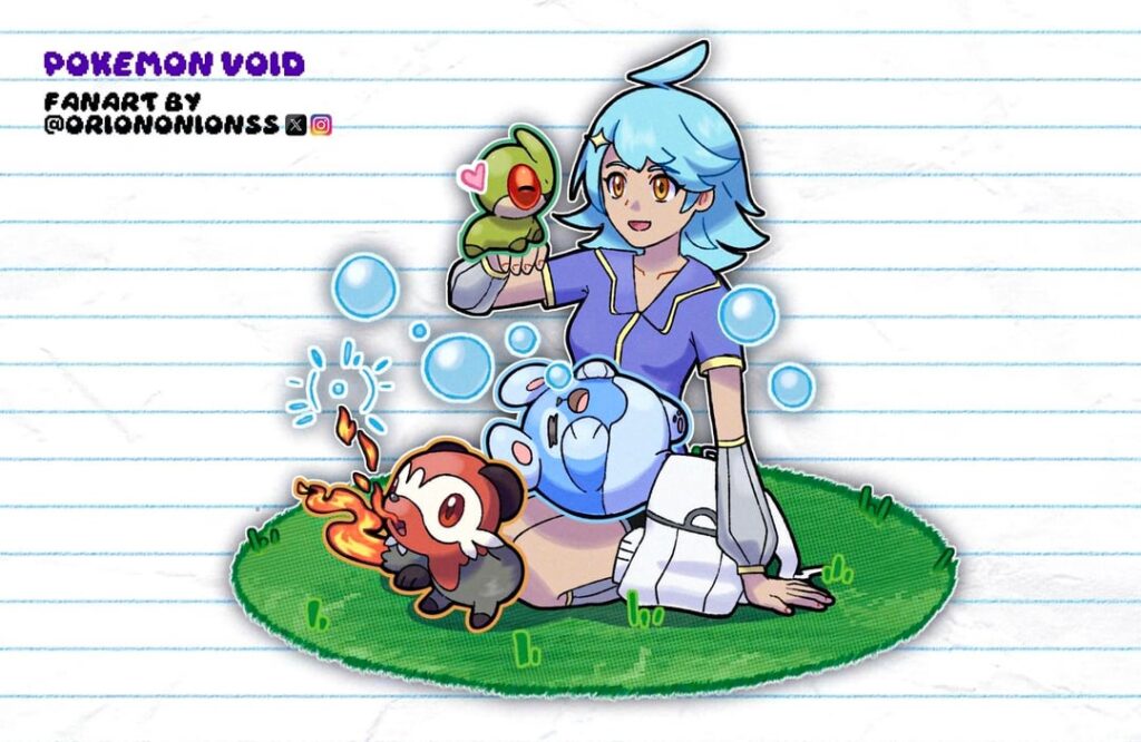 I drew fanart of pokedex_fillers’ fangame Pokemon Void