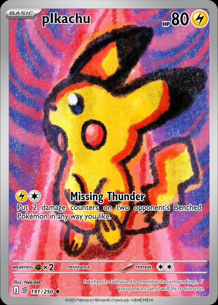 Lost Pikachu TCG card