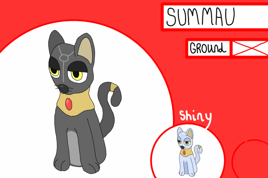 Been a while! I've been working on some art for the more 'important' Pokemon of my region- today, I reveal to you the first! Meet Summau, a Pokemon once worshipped for... uh... come to think of it, what does this one actually do...?