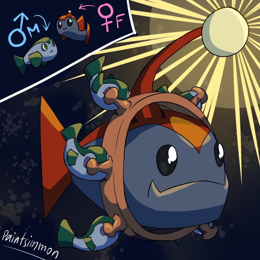 A more accurate anglerfish Pokémon: Anglingle and Anglusion