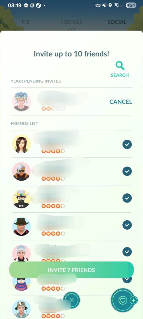 You can invite 10 friends for weekly challenge now (max number of people in a team remains 4)