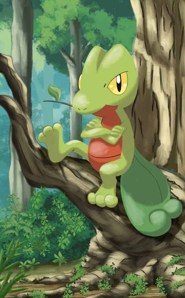 I drew Treecko (キモリ)!