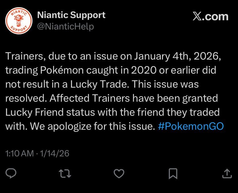 Guaranteed lucky trade compensation announced