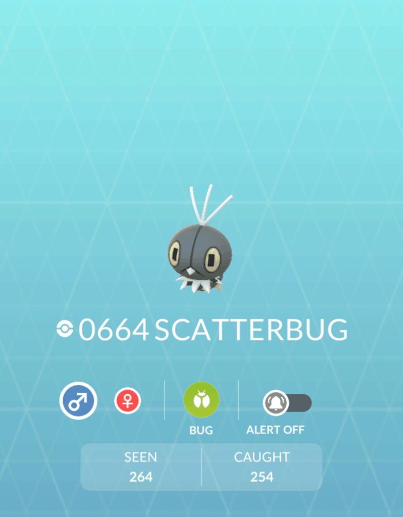 Caught my 4th shiny Scatterbug today
