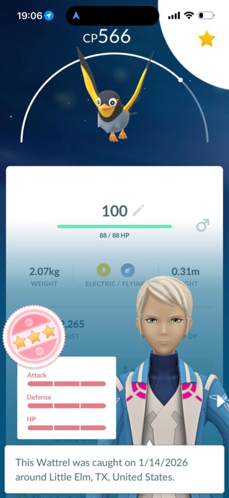 First Hundo Wattrel?