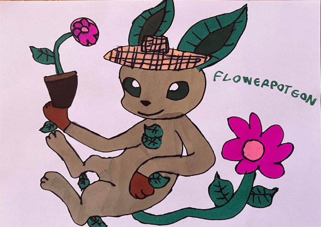 (OC) My younger sister’s Grass type Eeveelution