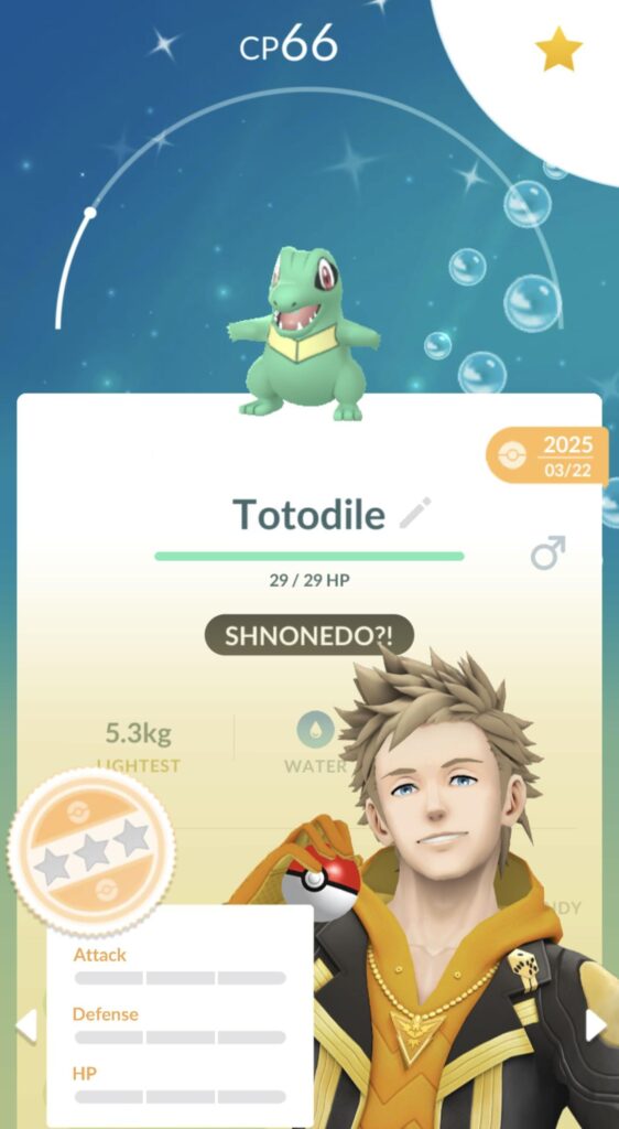 My shiny Totodile!