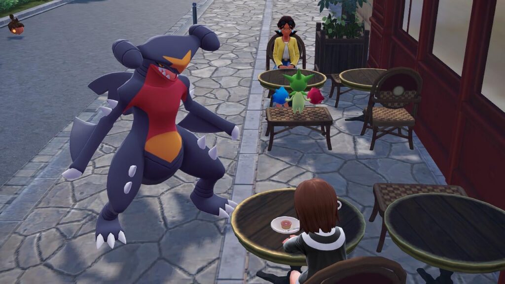 took my garchomp to café pokemon-amie and he wants the tiny dessert that came with my coffee