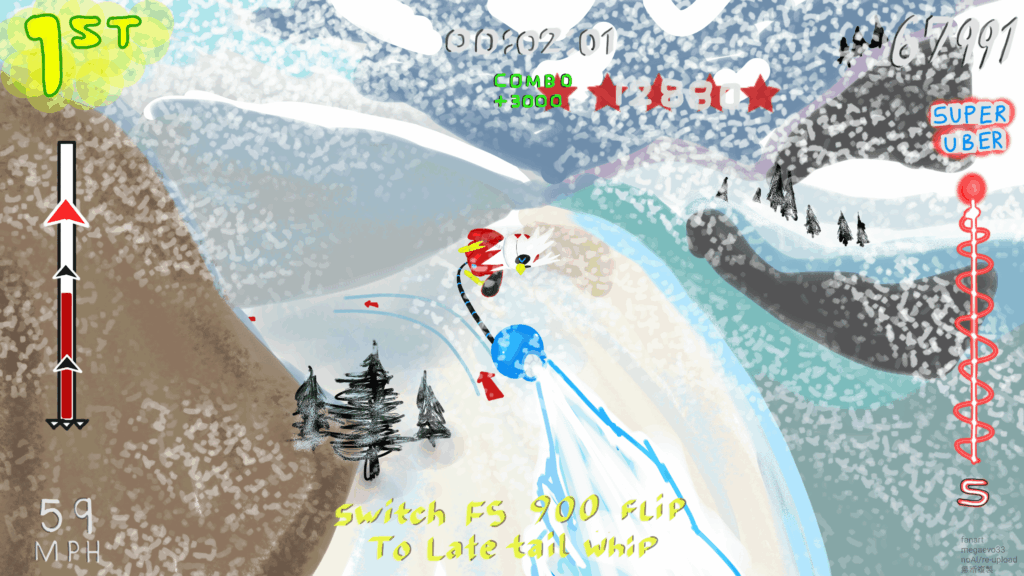 [OC] Iron Bundle as seen in SSX the nostalgic console snowboarding game! Merry Christmas
