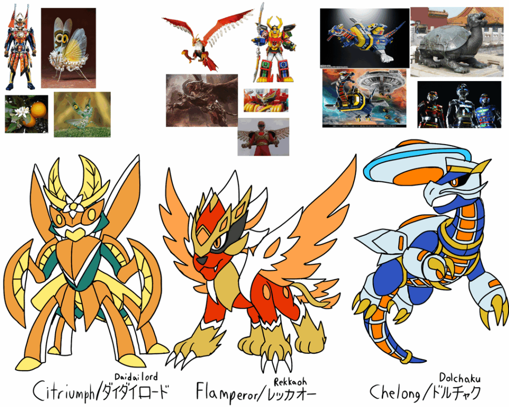 Henshin-themed Region Starters' final evolution