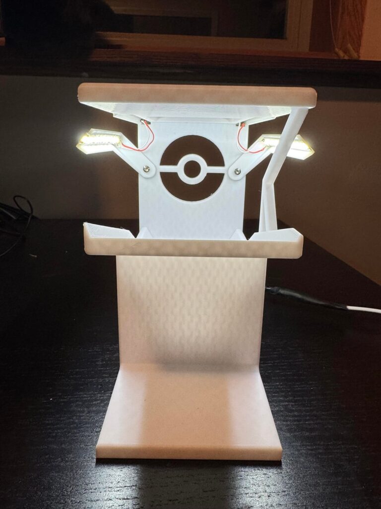 Built a DIY Pokémon card scanner with fold-out lights to reduce glare on sleeved cards