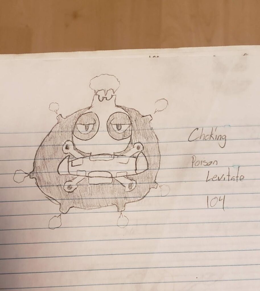 My old sketch of Choking, a Weezing evolution.