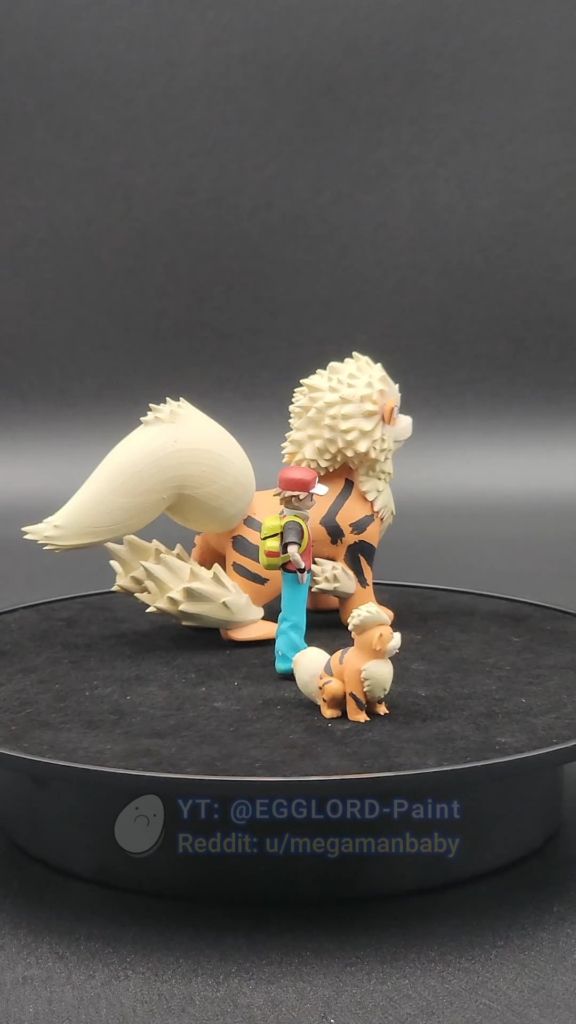 (Day 25) All Pokémon to Scale #0058 - #0059 (Growlithe, Arcanine)