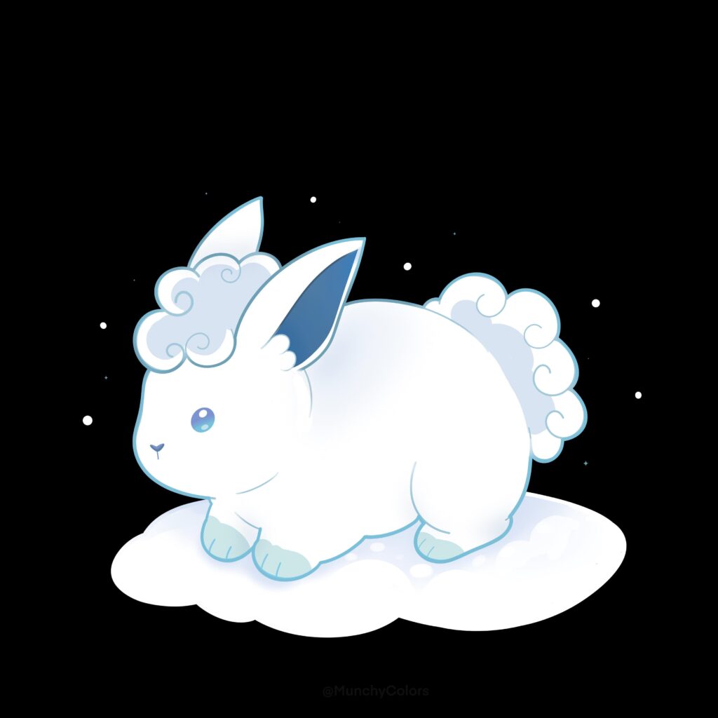 Snow Bunny Vulpix Illustration ❄️✨